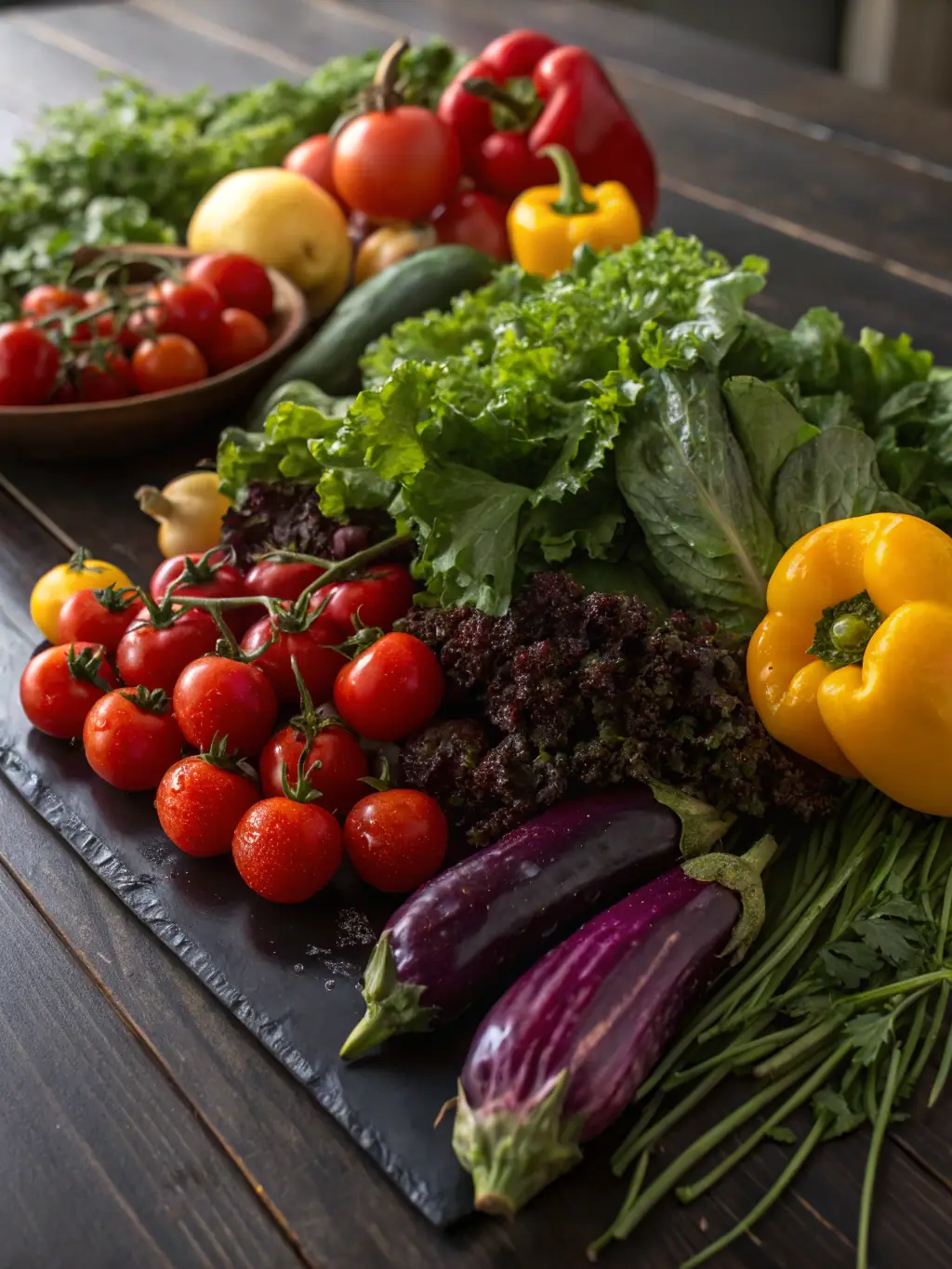 A vibrant photograph showcasing a variety of fresh fruits and vegetables being prepared for export, highlighting the freshness and quality of the produce.